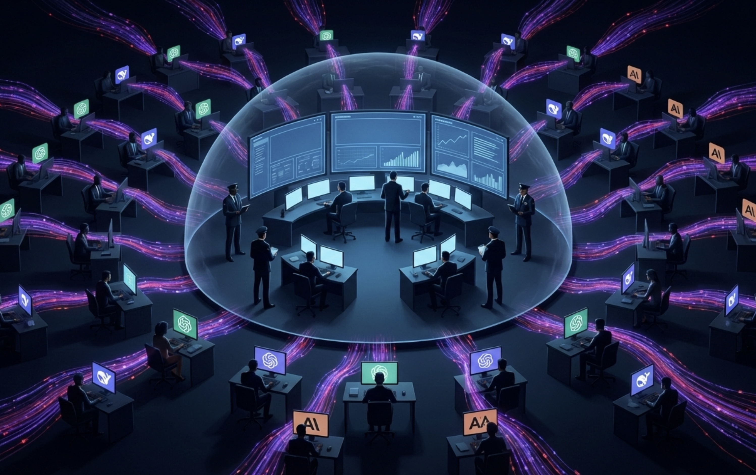 Leadership sees nothing while Shadow AI activity surrounds them